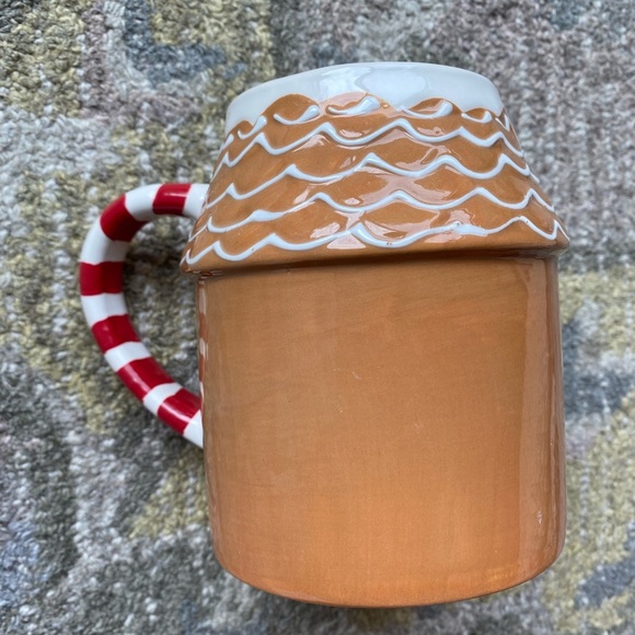 Wondershop Ceramic Gingerbread house Tan and Red Holiday Coffee Mug - Picture 4 of 5